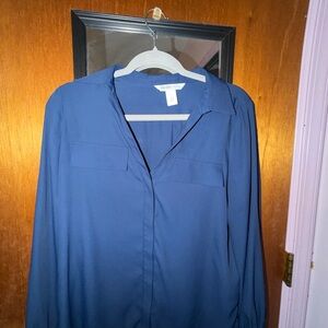 White House Black Market Blue Blouse